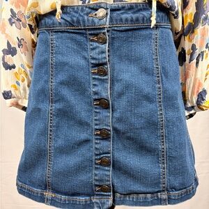 Mudd Blue Button-Down Mini Skirt